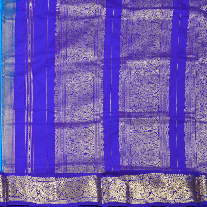 Hayagrivas Handloom Sky Blue Ten Yards Silk Saree KBF736G1-11