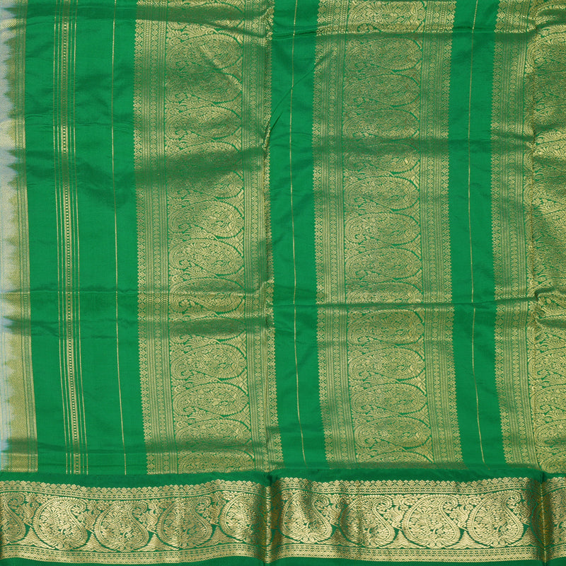 Hayagrivas Handloom White Ten Yards Silk Saree KBF736G1-13