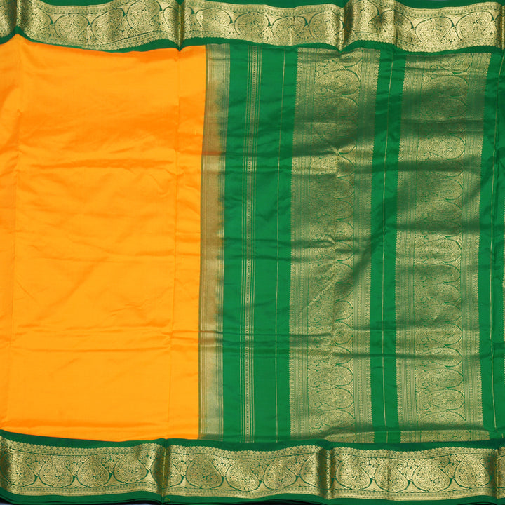 Hayagrivas Handloom Mambazham Yellow Ten Yards Silk Saree KBF736G1-3
