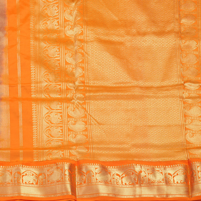 Hayagrivas Handloom Dark Green Ten Yards Silk Saree KBF736G2-17
