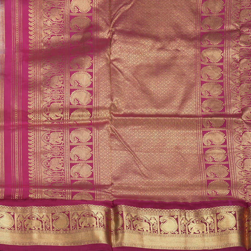 Hayagrivas Handloom White Ten Yards Silk Saree KBF736G2-5