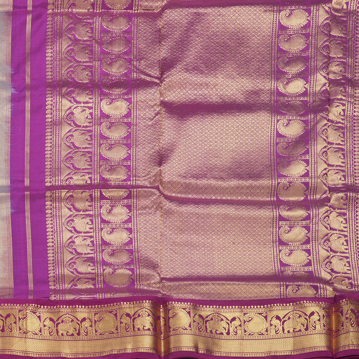 Hayagrivas Handloom Grey Ten Yards Silk Saree KBF736G2-8
