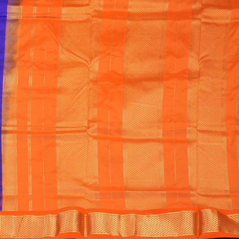 Hayagrivas Handloom MS Blue Ten Yards Silk Saree KBF736G3-15
