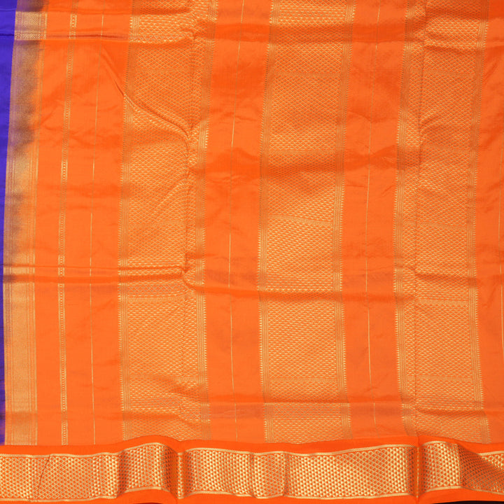 Hayagrivas Handloom MS Blue Ten Yards Silk Saree KBF736G3-15
