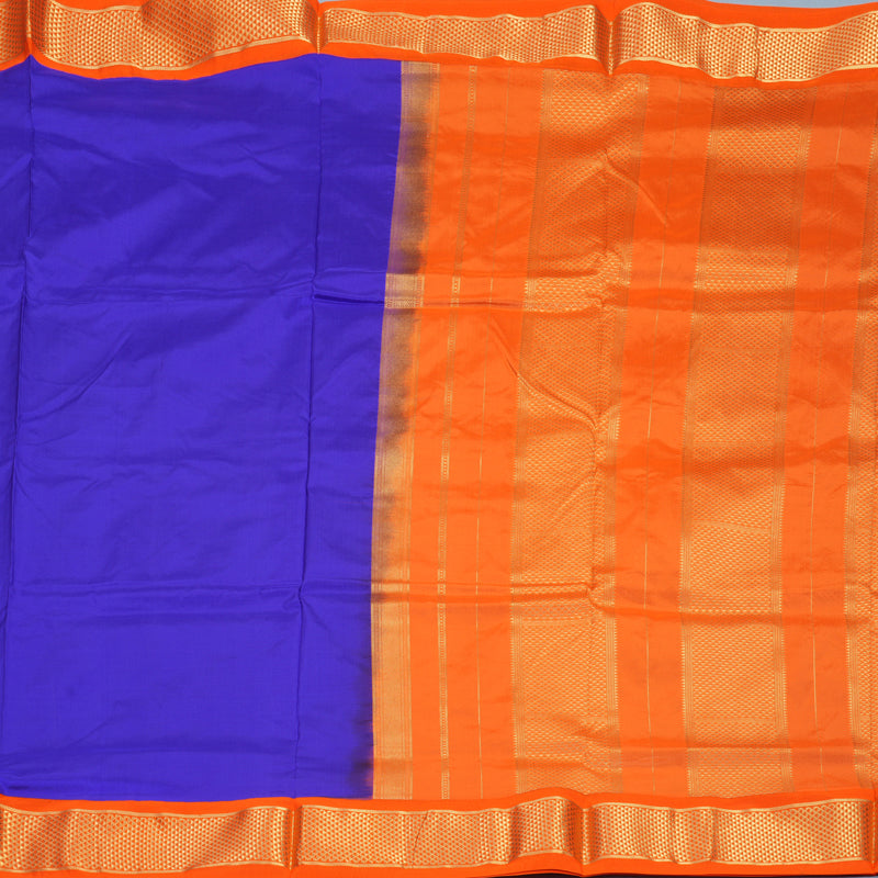 Hayagrivas Handloom MS Blue Ten Yards Silk Saree KBF736G3-15