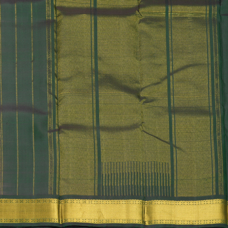 Hayagrivas Handloom Golden Mustard Kanjivaram Silk Saree with Bottle Green Border KBF739G2-1