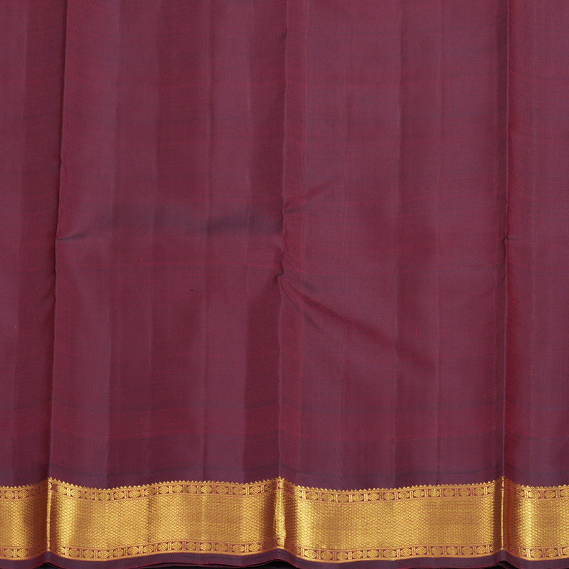 Hayagrivas Handloom Greige Kanjivaram Silk Saree with Wine Maroon Border KBF739G2-3