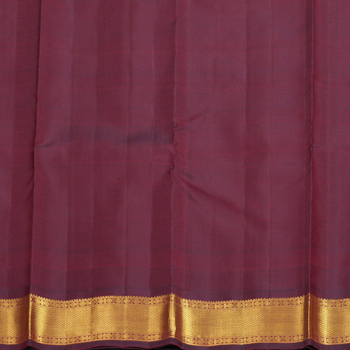 Hayagrivas Handloom Greige Kanjivaram Silk Saree with Wine Maroon Border KBF739G2-3