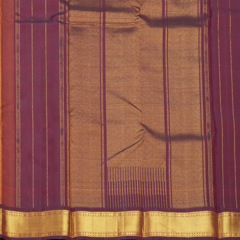 Hayagrivas Handloom Greige Kanjivaram Silk Saree with Wine Maroon Border KBF739G2-3