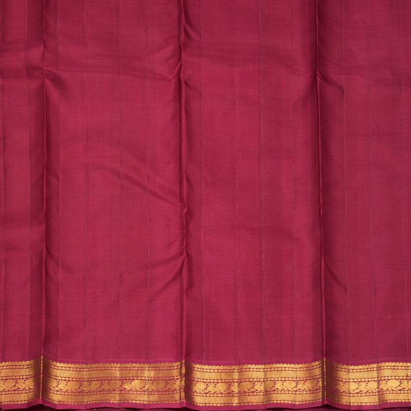 Hayagrivas Handloom Elephant Grey Kanjivaram Silk Saree with Maroon Border KBF739G2-5
