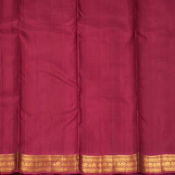 Hayagrivas Handloom Elephant Grey Kanjivaram Silk Saree with Maroon Border KBF739G2-5