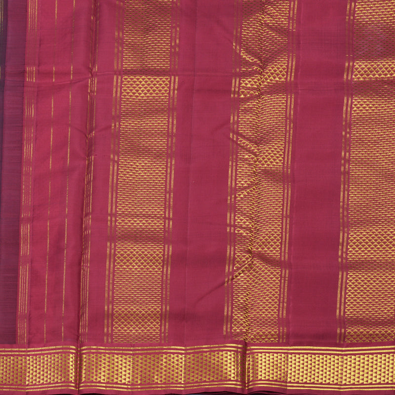 Hayagrivas Handloom Ink Blue Ten Yards Silk Saree KBF739G5-4
