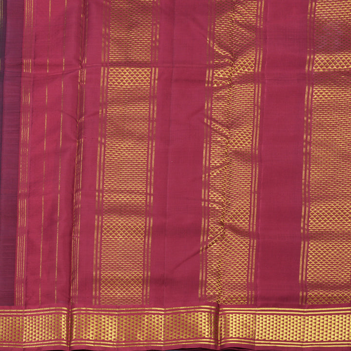 Hayagrivas Handloom Ink Blue Ten Yards Silk Saree KBF739G5-4