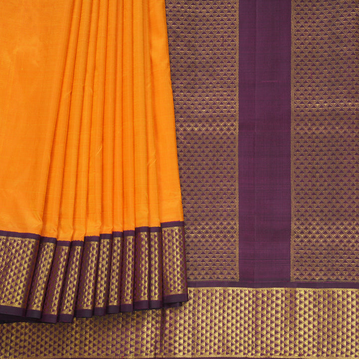 Hayagrivas Handloom Mambazham Orange Ten Yards Silk Saree KBF739G6-1