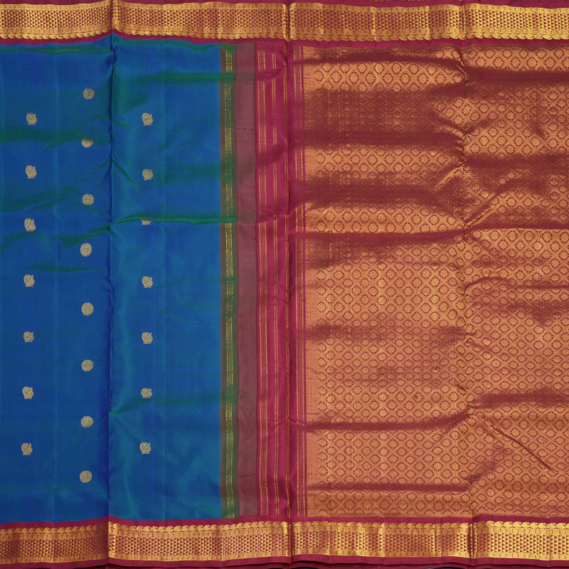Hayagrivas Handloom Mayilkazhuthu Ten Yards Silk Saree KBF739G8-1