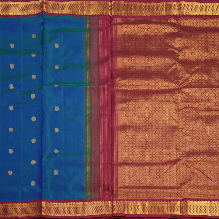 Hayagrivas Handloom Mayilkazhuthu Ten Yards Silk Saree KBF739G8-1