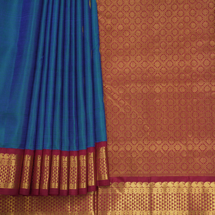 Hayagrivas Handloom Mayilkazhuthu Ten Yards Silk Saree KBF739G8-1