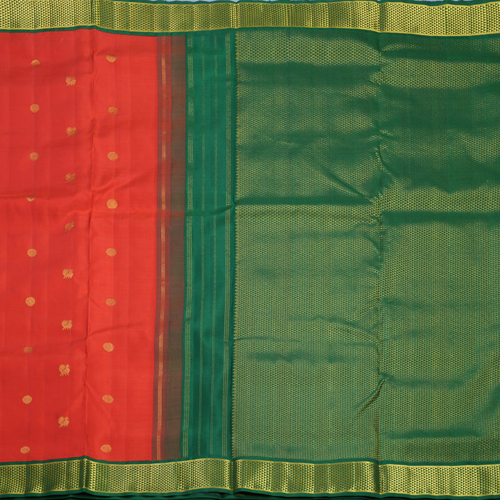 Hayagrivas Handloom Red Ten Yards Silk Saree KBF739G8-2