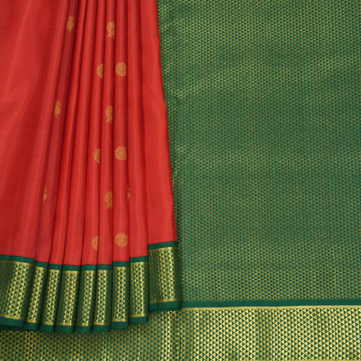 Hayagrivas Handloom Red Ten Yards Silk Saree KBF739G8-2