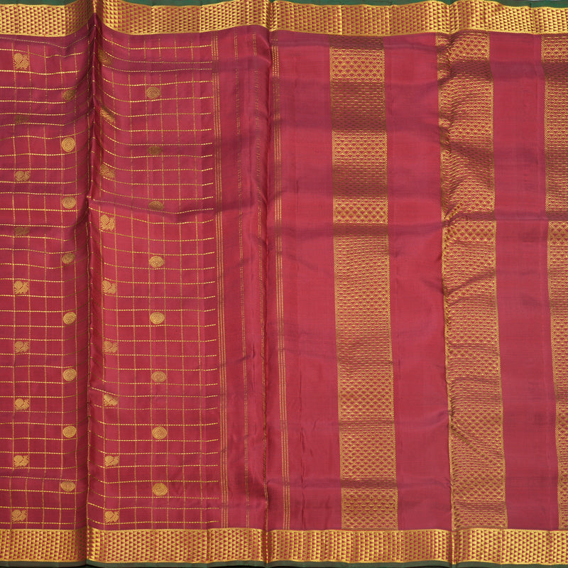 Hayagrivas Handloom Maroon Ten Yards Silk Saree KBF739G9-1