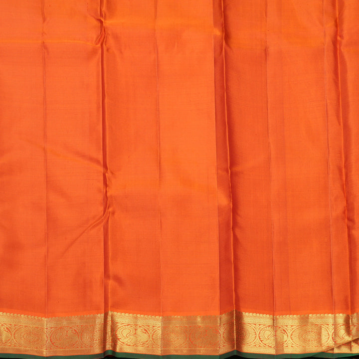 Hayagrivas Handloom Red Kanjivaram Silk Saree with Orange Border KBF743H10-1