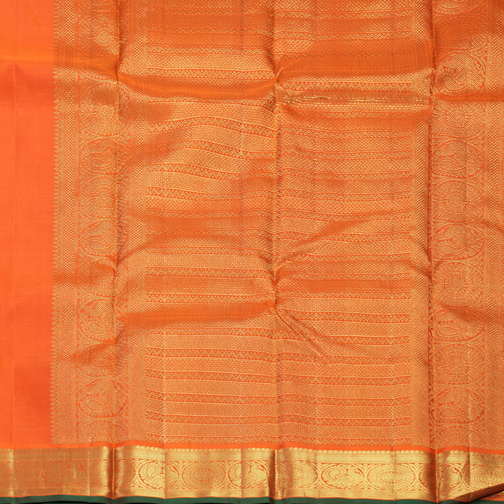 Hayagrivas Handloom Red Kanjivaram Silk Saree with Orange Border KBF743H10-1