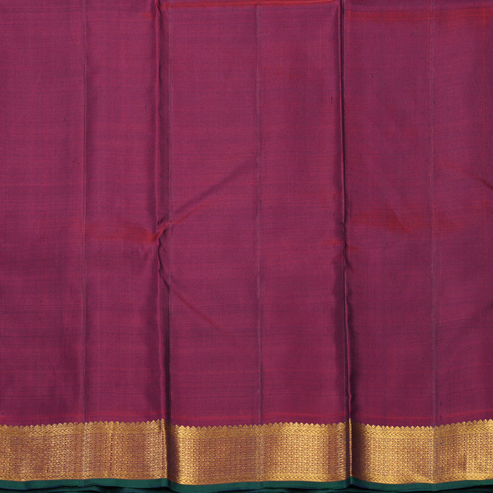 Hayagrivas Handloom Navy Blue Kanjivaram Silk Saree with Wine Maroon Border KBF743H9-1