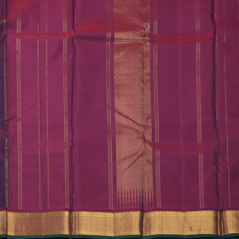 Hayagrivas Handloom Navy Blue Kanjivaram Silk Saree with Wine Maroon Border KBF743H9-1