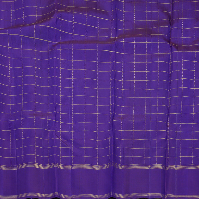 Hayagrivas Sapphire Blue Handloom Kanjivaram Silk Saree with Purple Border KBF744H1-1