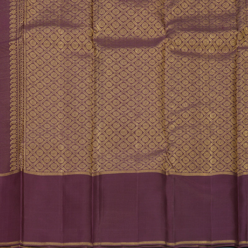 Hayagrivas Handloom Rosewood Pink Kanjivaram Silk Saree with Plum Purple Border KBF744H2-2