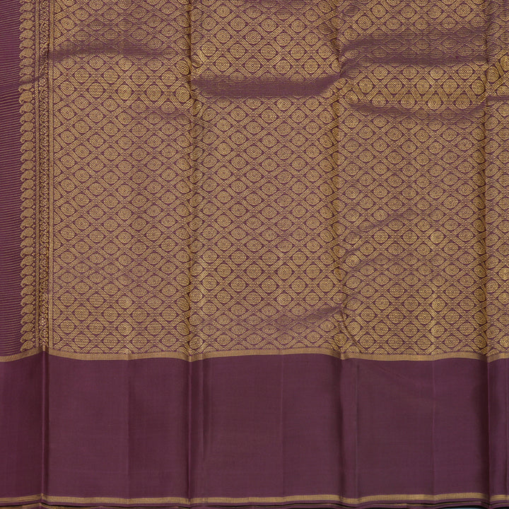 Hayagrivas Handloom Rosewood Pink Kanjivaram Silk Saree with Plum Purple Border KBF744H2-2