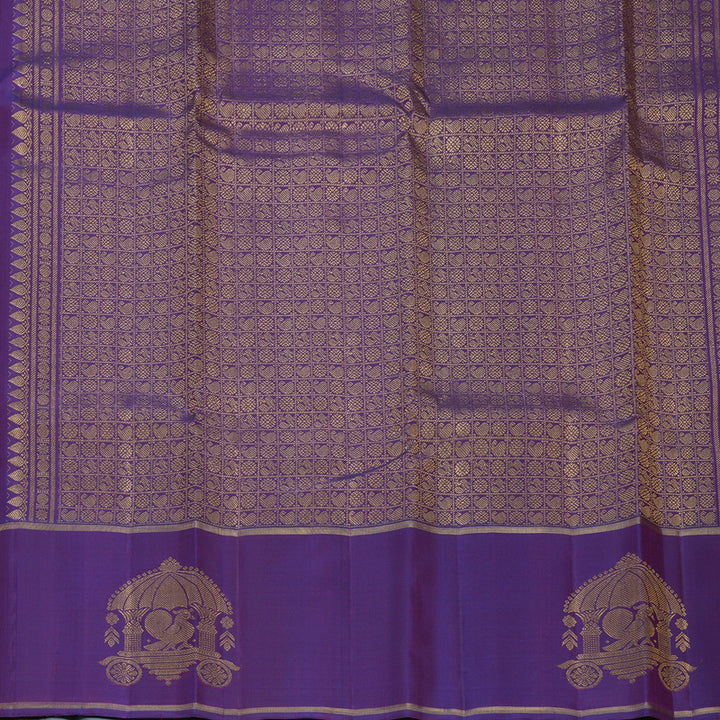 Hayagrivas Handloom Magenta Kanjivaram Silk Saree with Purple Border KBF744H3-2