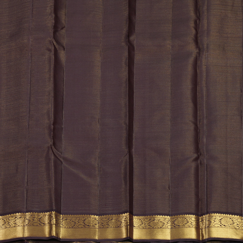 Hayagrivas Handloom Rust Orange Kanjivaram Silk Saree with Coffee Brown Border KBF744H5-2
