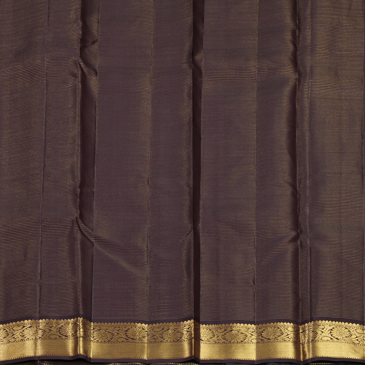Hayagrivas Handloom Rust Orange Kanjivaram Silk Saree with Coffee Brown Border KBF744H5-2