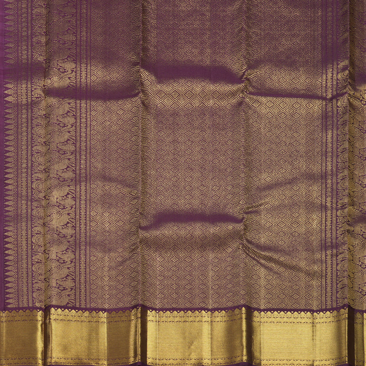 Hayagrivas Handloom Rust Orange Kanjivaram Silk Saree with Burgundy Border KBF744H5-6