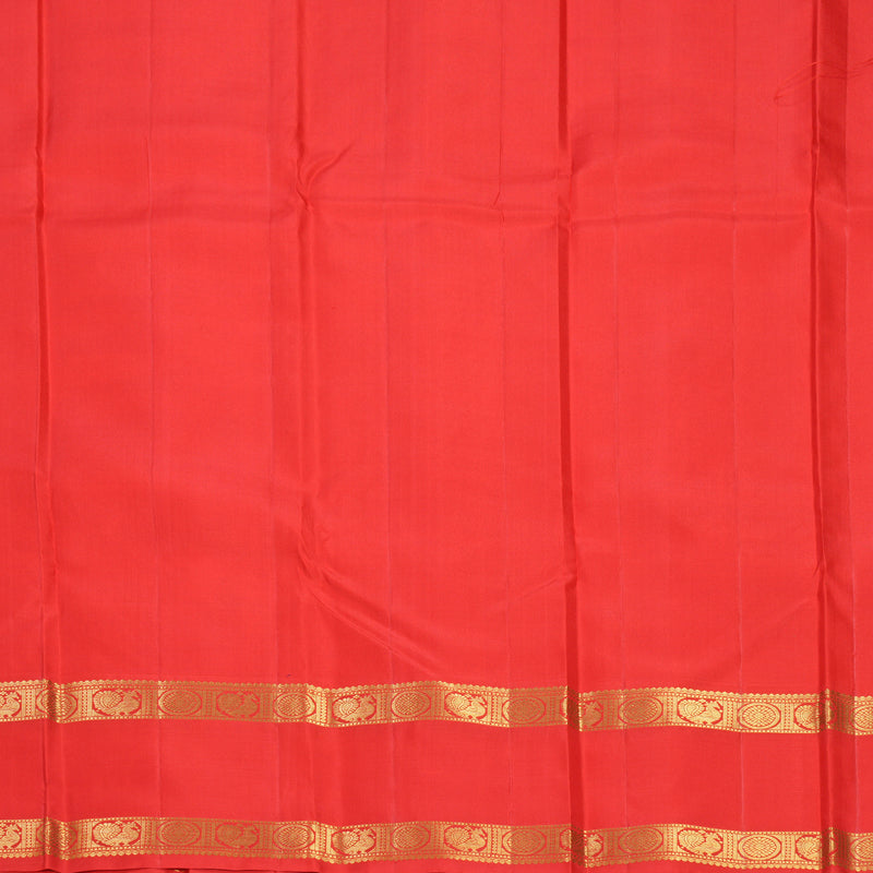 Hayagrivas Handloom Golden Orange Kanjivaram Silk Saree with Red Border KBF744H5-8