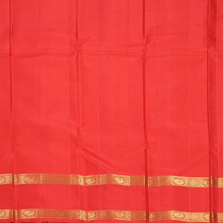 Hayagrivas Handloom Golden Orange Kanjivaram Silk Saree with Red Border KBF744H5-8