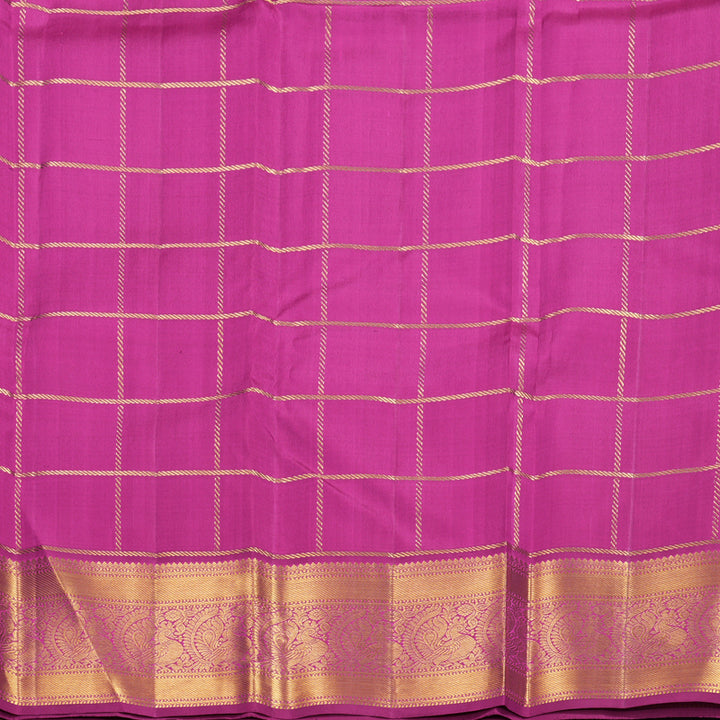 Hayagrivas Handloom Rani Pink Kanjivaram Silk Saree with Purple Border KBF744H6-1