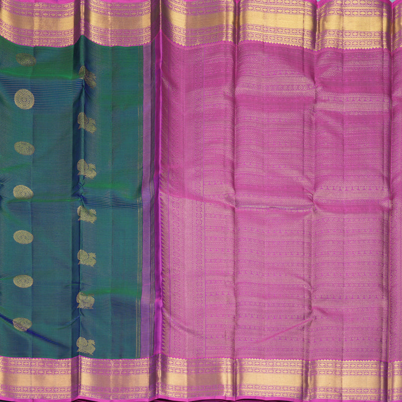Hayagrivas Handloom Mayilkazhuthu Kanjivaram Silk Saree with Purple Border KBF744H6-4