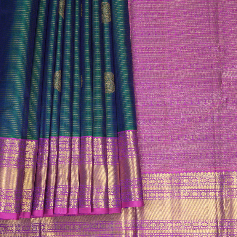 Hayagrivas Handloom Mayilkazhuthu Kanjivaram Silk Saree with Purple Border KBF744H6-4