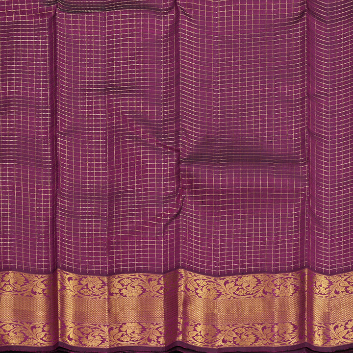 Hayagrivas Handloom Purple Kanjivaram Silk Saree with Magenta Border KBF744H7-2