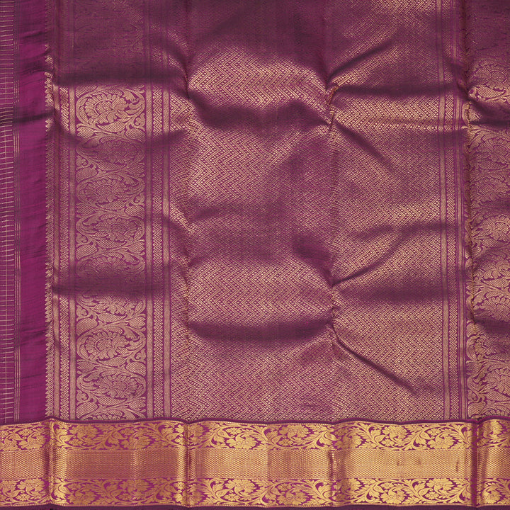 Hayagrivas Handloom Purple Kanjivaram Silk Saree with Magenta Border KBF744H7-2