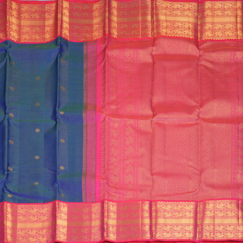 Hayagrivas Handloom Mayilkazhuthu Kanjivaram Silk Saree with Pink Border KBF744H9-2