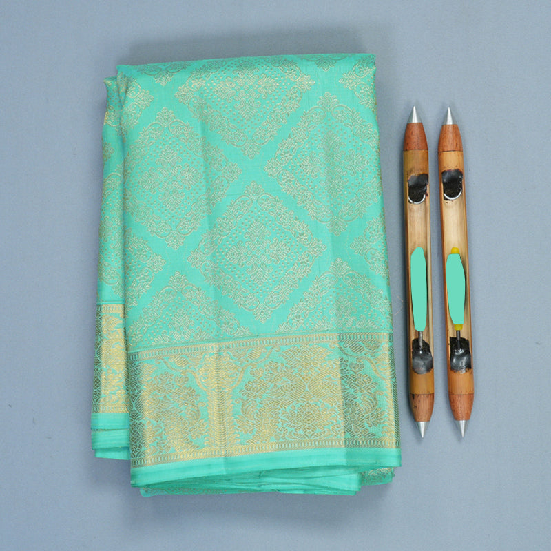 Hayagrivas Handloom Mint Green Kanjivaram Silk Saree KBF746H2-1