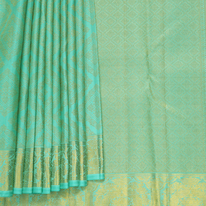 Hayagrivas Handloom Mint Green Kanjivaram Silk Saree KBF746H2-1