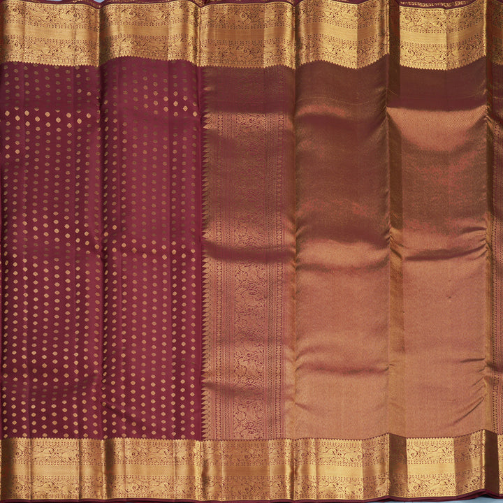 Hayagrivas Handloom Maroon Kanjivaram Silk Saree KBF749H1-10