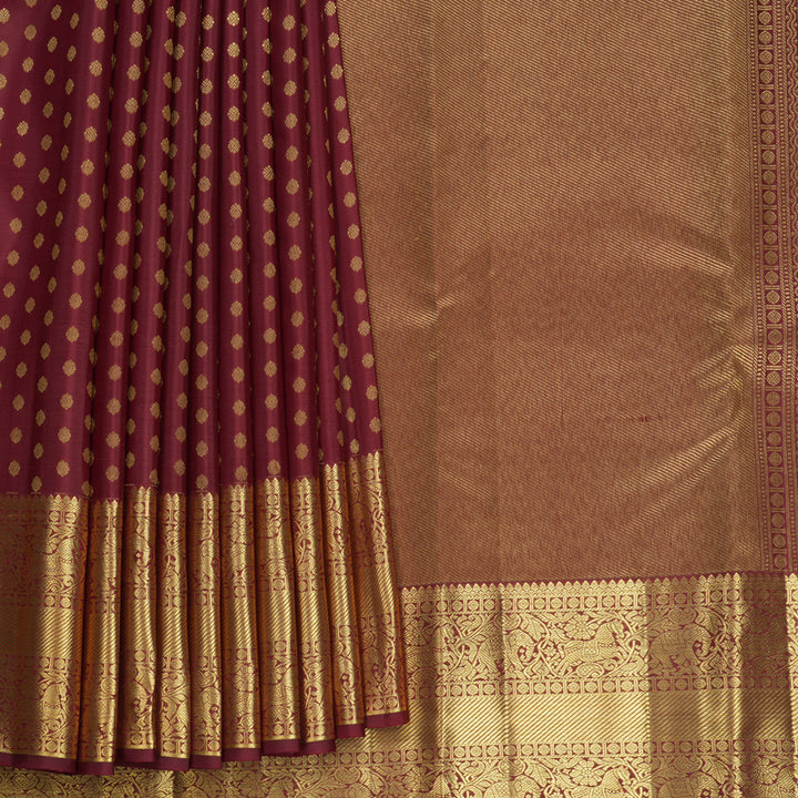 Hayagrivas Handloom Maroon Kanjivaram Silk Saree KBF749H1-10