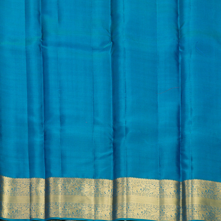 Hayagrivas Handloom Peacock Blue Kanjivaram Silk Saree KBF749H1-15