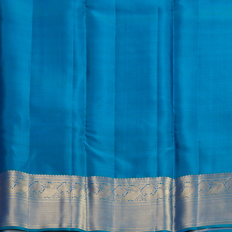 Hayagrivas Handloom Teal Blue Kanjivaram Silk Saree KBF749H1-16