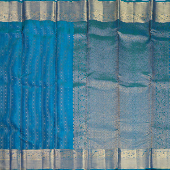 Hayagrivas Handloom Teal Blue Kanjivaram Silk Saree KBF749H1-16